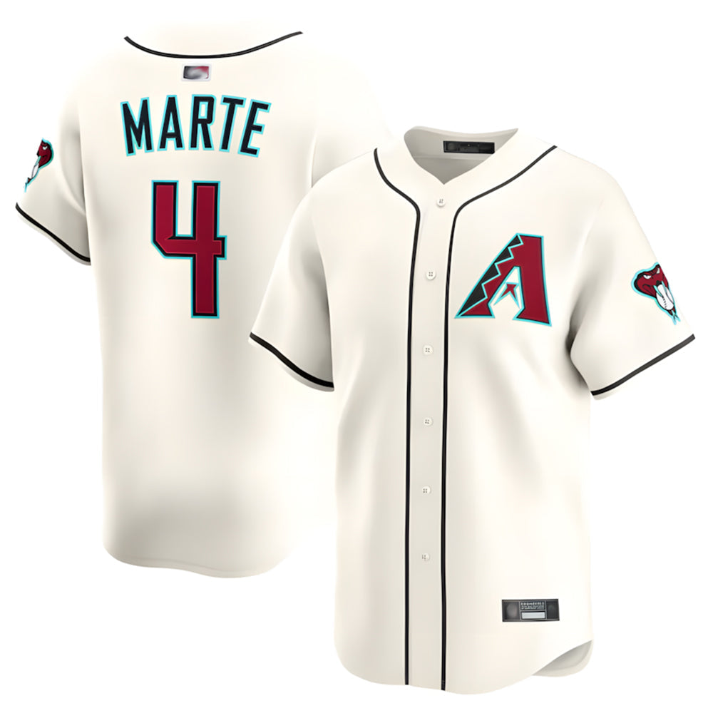Kooe A.Diamondbacks #4 Ketel Marte Player Cream Limited Stitched Jerseys