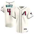 Kooe A.Diamondbacks #4 Ketel Marte Player Cream Limited Stitched Jerseys
