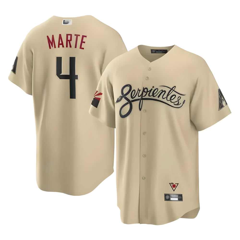 Kooe A.Diamondbacks #4 Ketel Marte Player Gold City Connect Stitched Jerseys