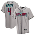 Kooe A.Diamondbacks #4 Ketel Marte Player Gray Home Game Stitched Jerseys