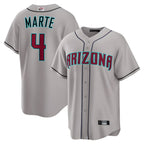 Kooe A.Diamondbacks #4 Ketel Marte Player Gray Home Game Stitched Jerseys