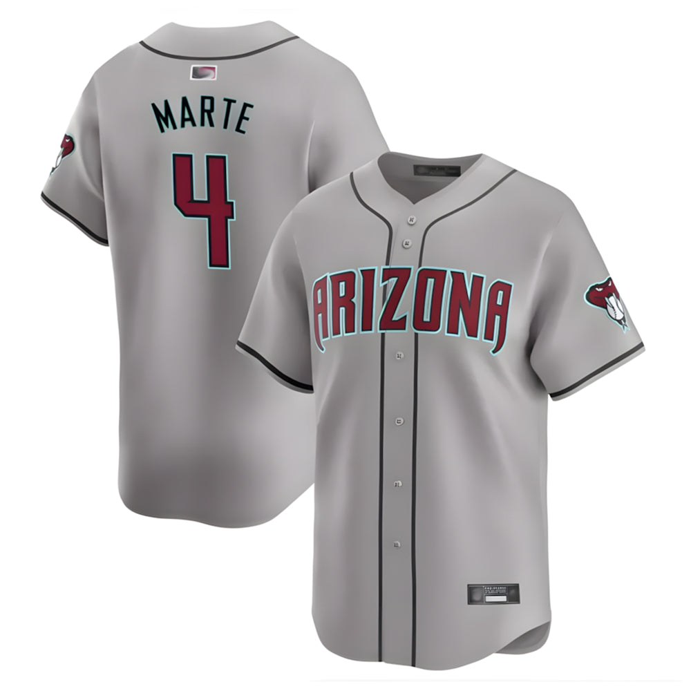 Kooe A.Diamondbacks #4 Ketel Marte Player Gray Replica Game Stitched Jerseys