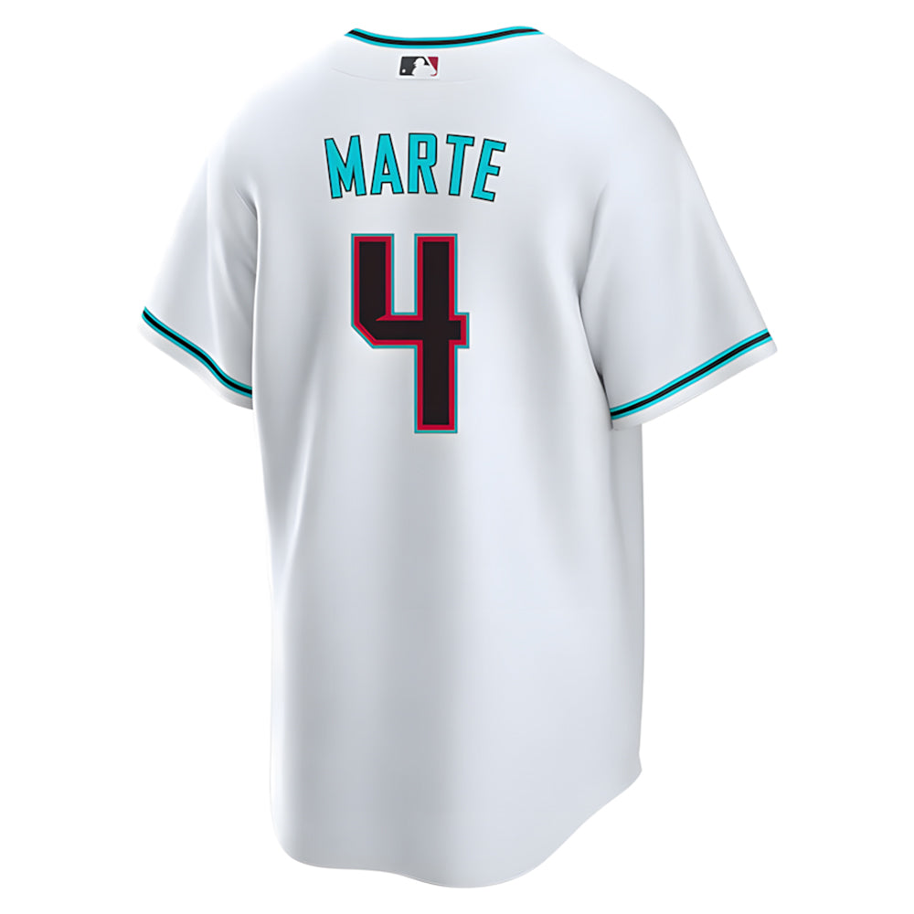 Kooe A.Diamondbacks #4 Ketel Marte Player White Replica Alt Game Stitched Jerseys
