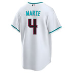 Kooe A.Diamondbacks #4 Ketel Marte Player White Replica Alt Game Stitched Jerseys
