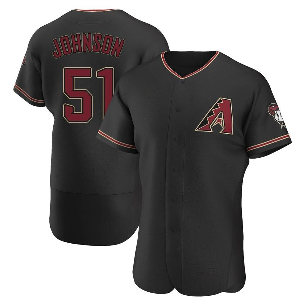 Kooe A.Diamondbacks #51 Randy Johnson Player Black Authentic Alternate Stitched Jerseys