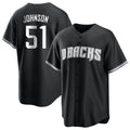 Kooe A.Diamondbacks #51 Randy Johnson Player Black White Replica Alternate Stitched Jerseys