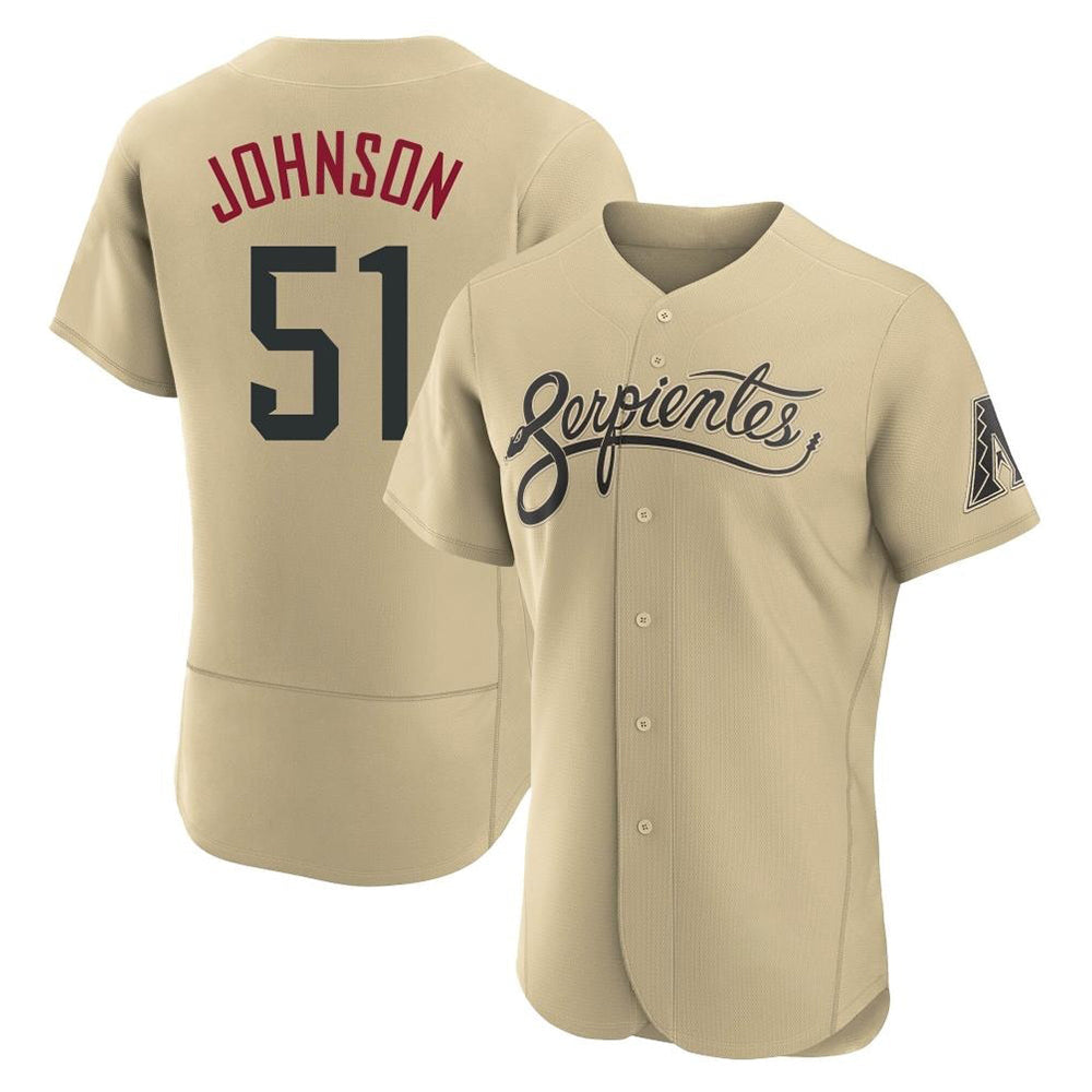 Kooe A.Diamondbacks #51 Randy Johnson Player Gold City Connect Stitched Jerseys