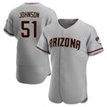 Kooe A.Diamondbacks #51 Randy Johnson Player Gray Authentic Road Stitched Jerseys