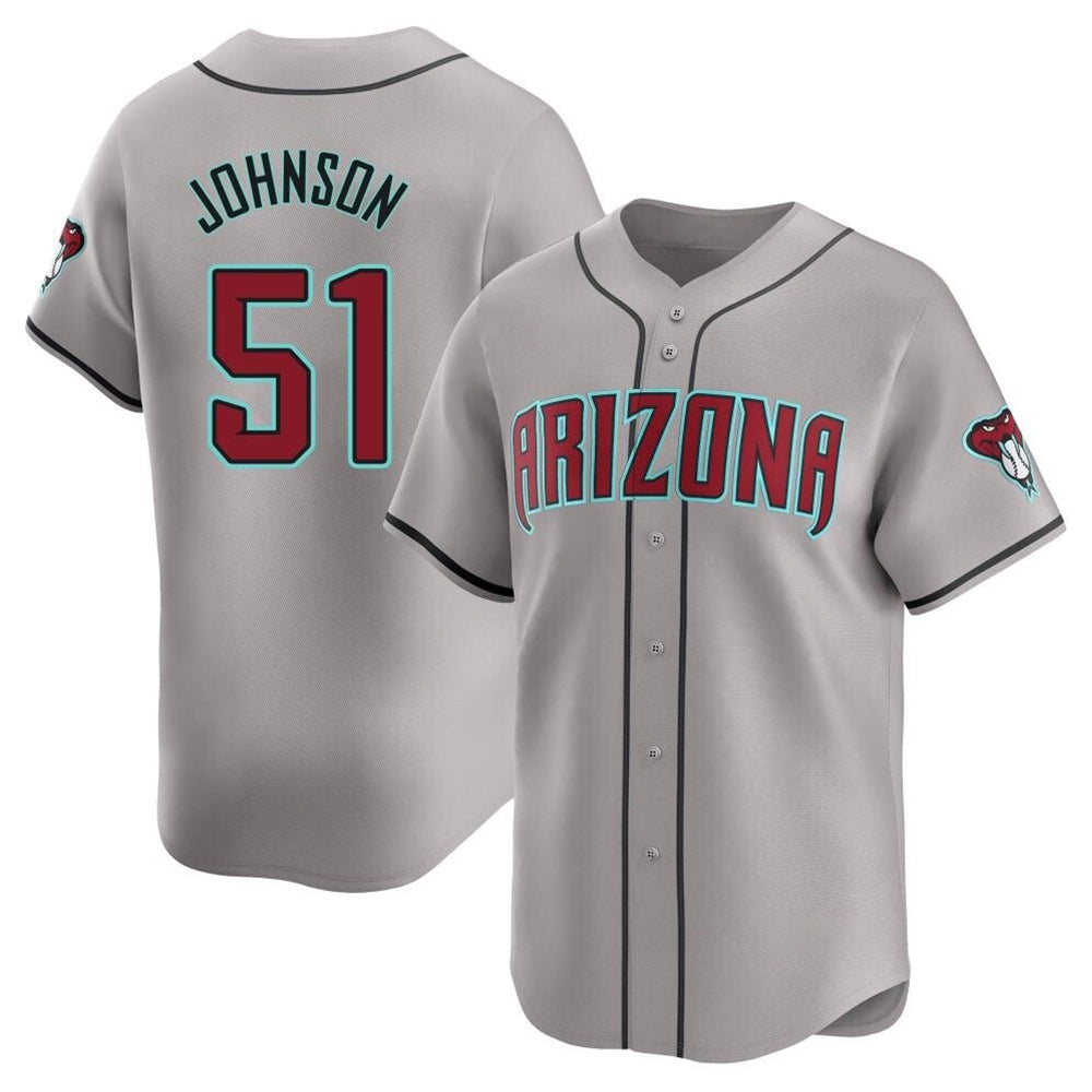 Kooe A.Diamondbacks #51 Randy Johnson Player Gray Limited Away Stitched Jerseys