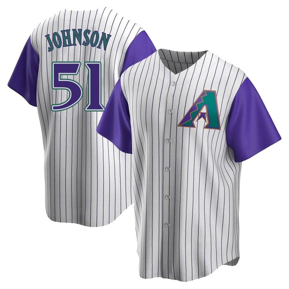 Kooe A.Diamondbacks #51 Randy Johnson Purple Replica Alternate Cooperstown Collection Stitched Jerseys