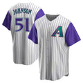 Kooe A.Diamondbacks #51 Randy Johnson Purple Replica Alternate Cooperstown Collection Stitched Jerseys