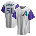 Kooe A.Diamondbacks #51 Randy Johnson Purple Replica Alternate Cooperstown Collection Stitched Jerseys