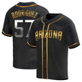 Kooe A.Diamondbacks #57 Eduardo Rodriguez Player Black Golden Replica Alternate Stitched Jersey