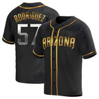 Kooe A.Diamondbacks #57 Eduardo Rodriguez Player Black Golden Replica Alternate Stitched Jersey