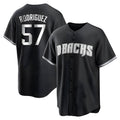 Kooe A.Diamondbacks #57 Eduardo Rodriguez Player Black White Replica Alternate Stitched Jersey