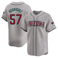 Kooe A.Diamondbacks #57 Eduardo Rodriguez Player Gray Limited Away Stitched Jersey