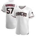 Kooe A.Diamondbacks #57 Eduardo Rodriguez Player White Crimson Home Stitched Jersey