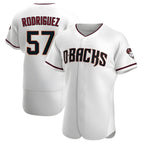 Kooe A.Diamondbacks #57 Eduardo Rodriguez Player White Crimson Home Stitched Jersey