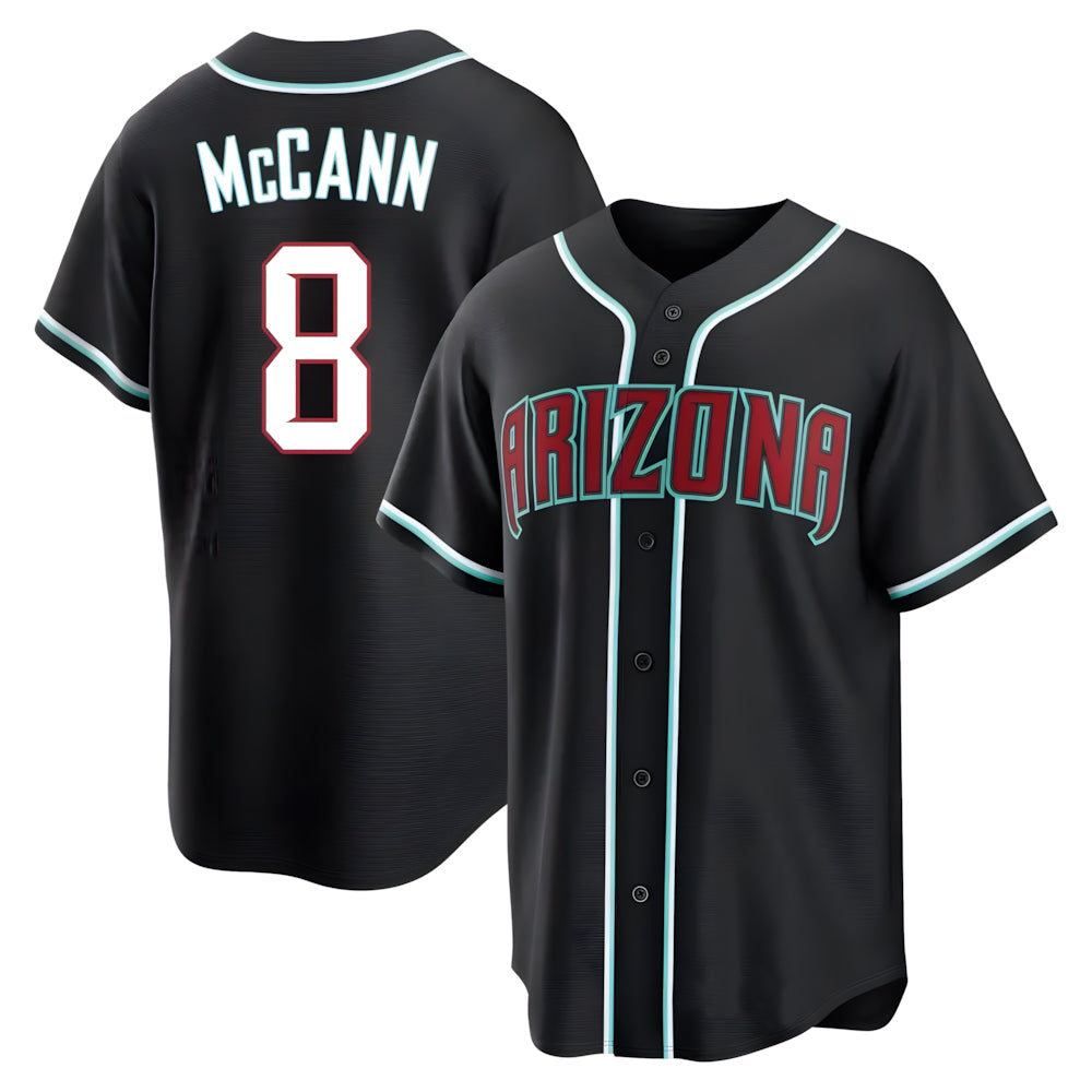 Kooe A.Diamondbacks #8 James McCann Player Black Replica Fashion Out Stitched Jersey