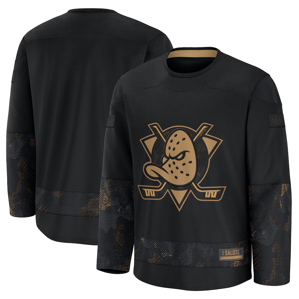 Kooe A.Ducks Black 2024 Military Appreciation Practice Jerseys