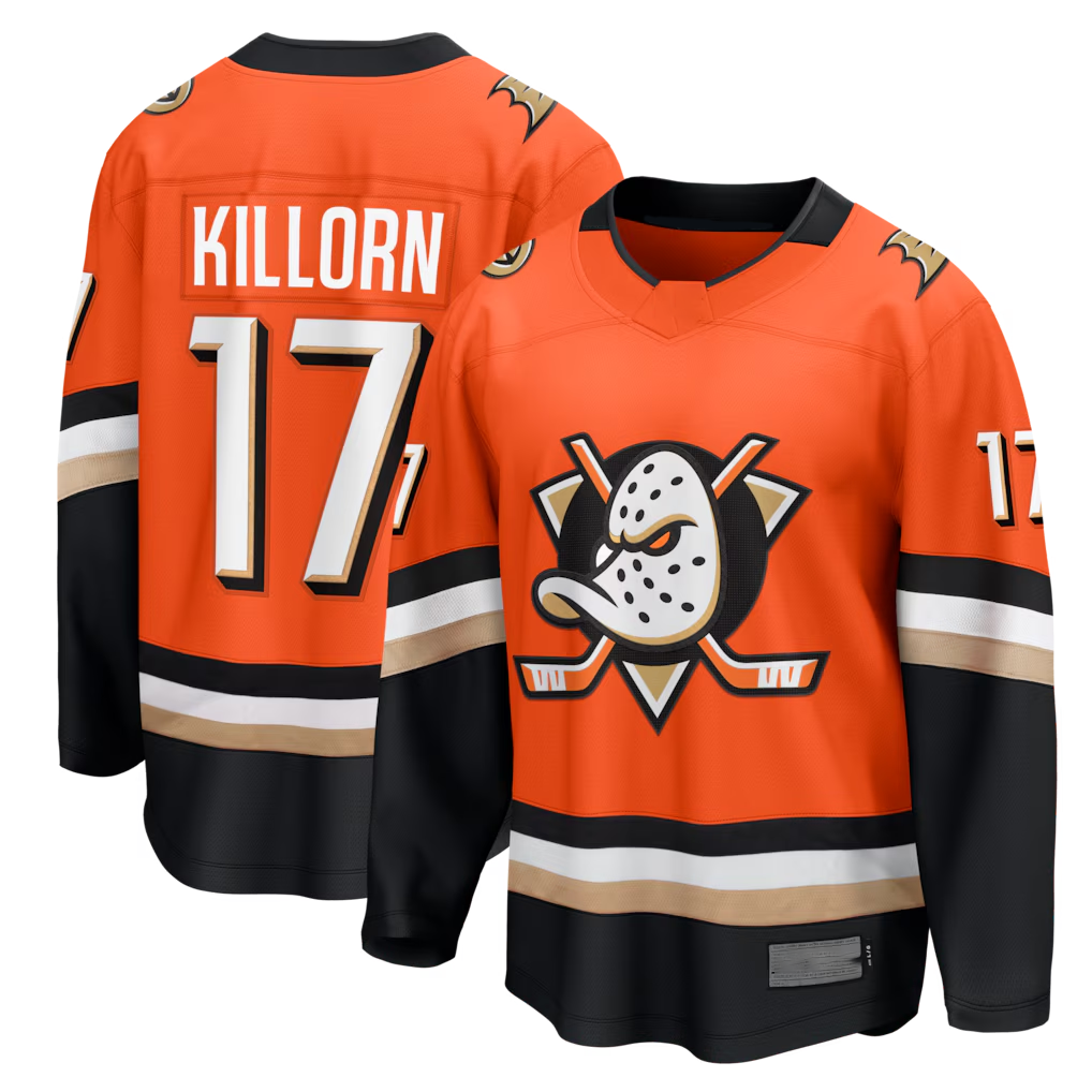 Kooe A.Ducks #17 Alex Killorn Orange Home Breakaway Jerseys
