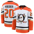 Kooe A.Ducks #20 Chris Kreider White Away Premium Jerseys