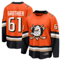 Kooe A.Ducks #61 Cutter Gauthier Orange Home Breakaway Jerseys