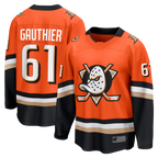 Kooe A.Ducks #61 Cutter Gauthier Orange Home Breakaway Jerseys