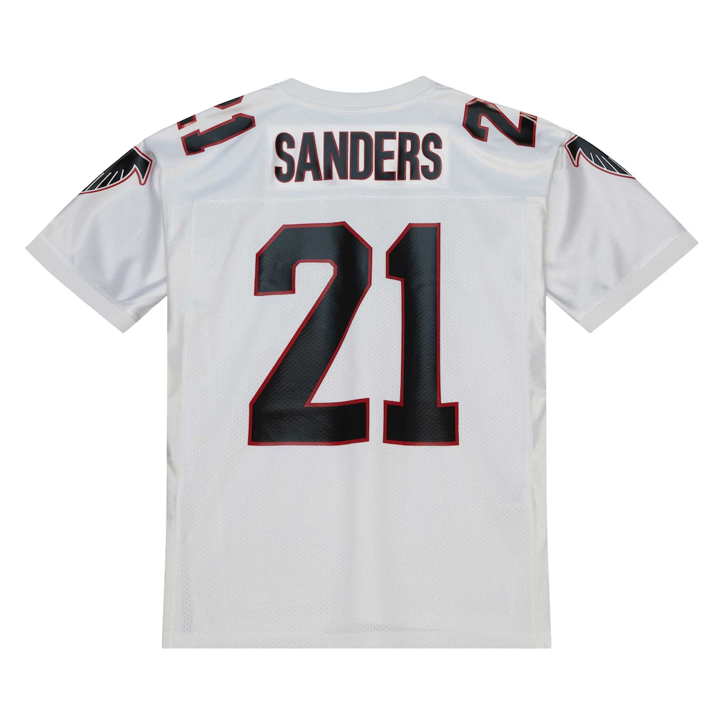 Kooe A.Falcons 1991 #21 Deion Sanders Mitchell & Ness White Authentic Throwback Retired Player Stitched Puhic Jersey