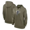 Kooe A.Falcons Olive 2025 Salute to Service Pullover Hoodie Blank Player Stitched Jerseys