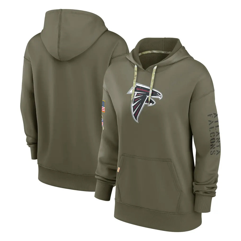 Kooe A.Falcons Olive 2025 Salute to Service Pullover Hoodie Blank Player Stitched Jerseys
