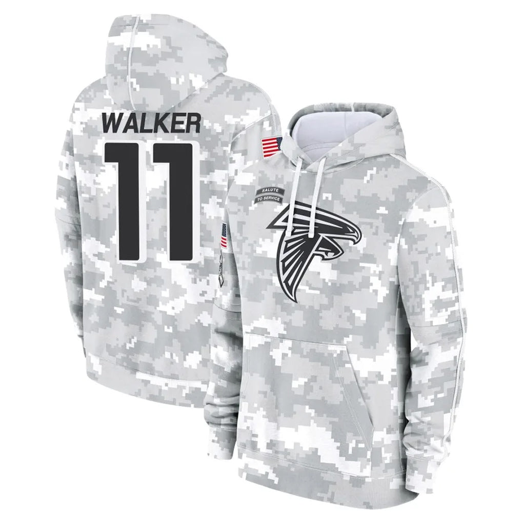 Kooe A.Falcons #11 Jalon Walker Player Arctic Camo Salute to Service Limited Hoodie Stitched Jerseys