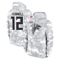 Kooe A.Falcons #12 Avieon Terrell Player Arctic Camo Salute to Service Limited Hoodie Stitched Jerseys