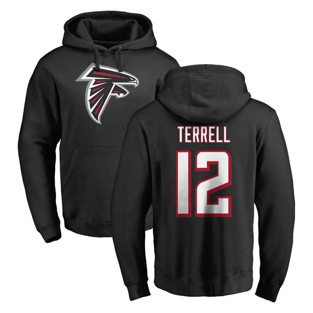 Kooe A.Falcons #12 Avieon Terrell Player Black Salute to Service Hoodies Stitched Jerseys