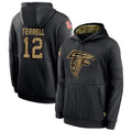 Kooe A.Falcons #12 Avieon Terrell Player Black Salute to Service Limited Black Hoodie Stitched Jerseys