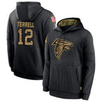 Kooe A.Falcons #12 Avieon Terrell Player Black Salute to Service Limited Black Hoodie Stitched Jerseys