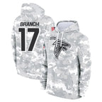 Kooe A.Falcons #17 Zachariah Branch Player Arctic Camo Salute to Service Limited Hoodie Stitched Jerseys