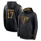 Kooe A.Falcons #17 Zachariah Branch Player Black Salute to Service Limited Black Hoodie Stitched Jerseys