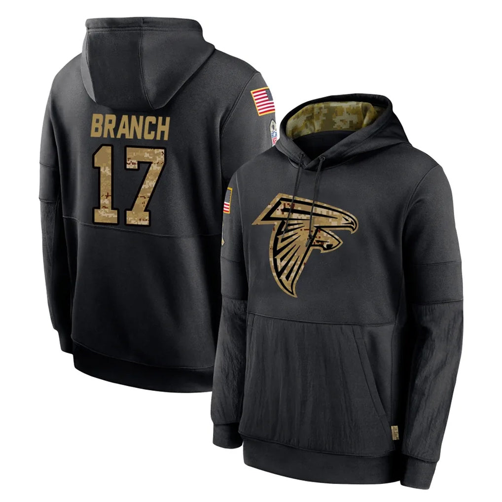 Kooe A.Falcons #17 Zachariah Branch Player Black Salute to Service Limited Black Hoodie Stitched Jerseys