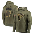 Kooe A.Falcons #17 Zachariah Branch Player Olive Salute to Service Club Fleece Hoodie Stitched Jerseys