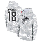 Kooe A.Falcons #18 Kirk Cousins Player Arctic Camo Salute to Service Limited Hoodie Stitched Jerseys