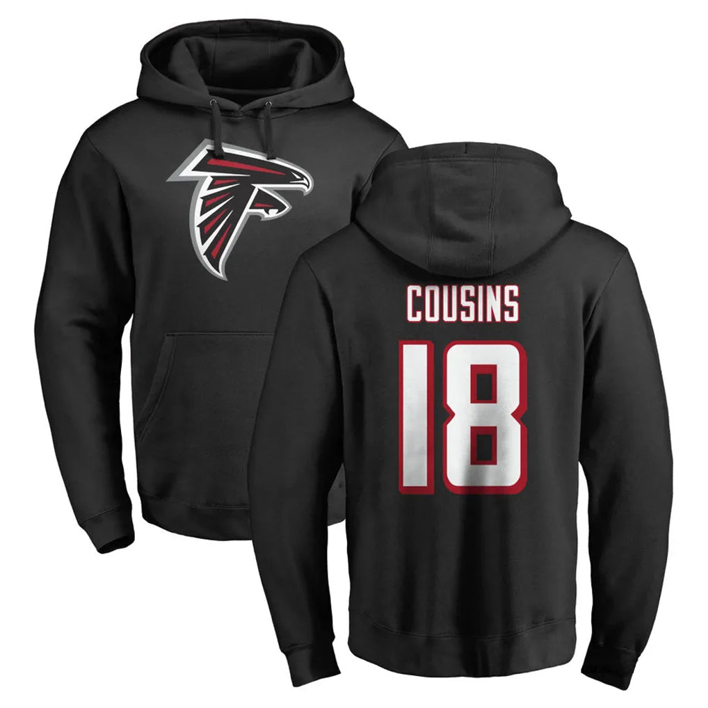 Kooe A.Falcons #18 Kirk Cousins Player Black Salute to Service Hoodies Stitched Jerseys