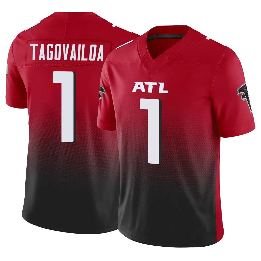 Kooe A.Falcons #1 Tua Tagovailoa Player Red Vapor F.U.S.E. Limited Home Game Stitched Jerseys
