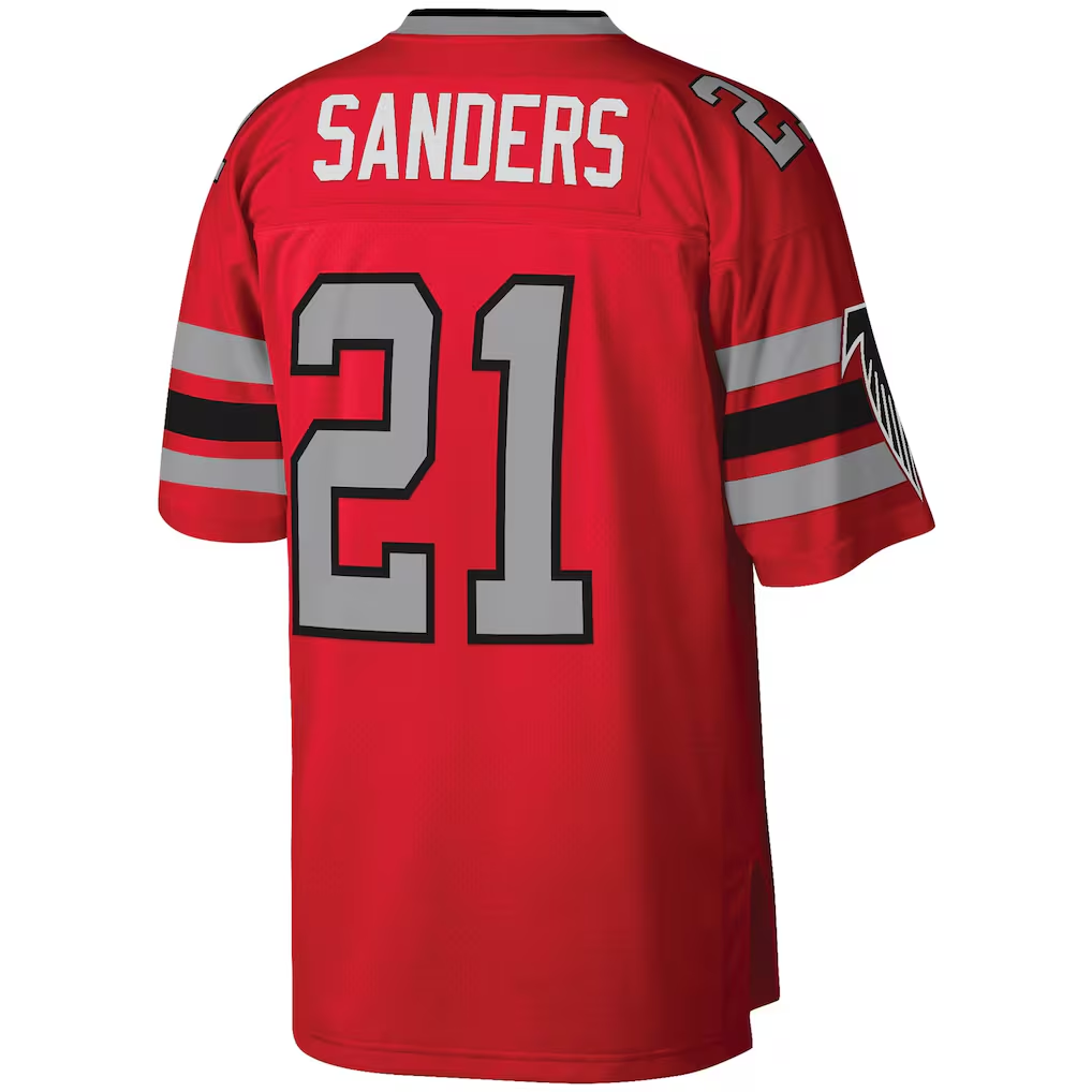 Kooe A.Falcons #21 Deion Sanders Mitchell & Ness Red Legacy Replica Jersey