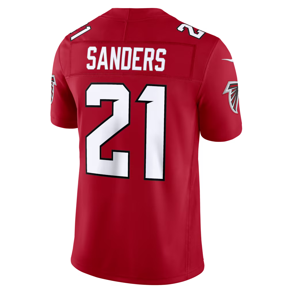 Kooe A.Falcons #21 Deion Sanders Red Vapor F.U.S.E. Stitched Retired Limited Jerseys