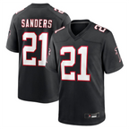 Kooe A.Falcons #21 Deion Sanders Black Player Game Stitched Jerseys