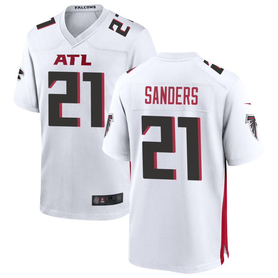 Kooe A.Falcons #21 Deion Sanders Player White Home Game Stitched Jerseys