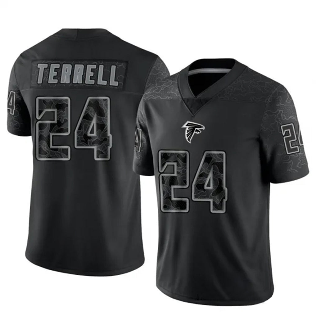Kooe A.Falcons #24 A.J. Terrell Jr. Player Black RFLCTV Limited Stitched Jerseys