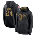 Kooe A.Falcons #24 A.J. Terrell Jr. Player Black Salute to Service Limited Black Hoodie Stitched Jerseys