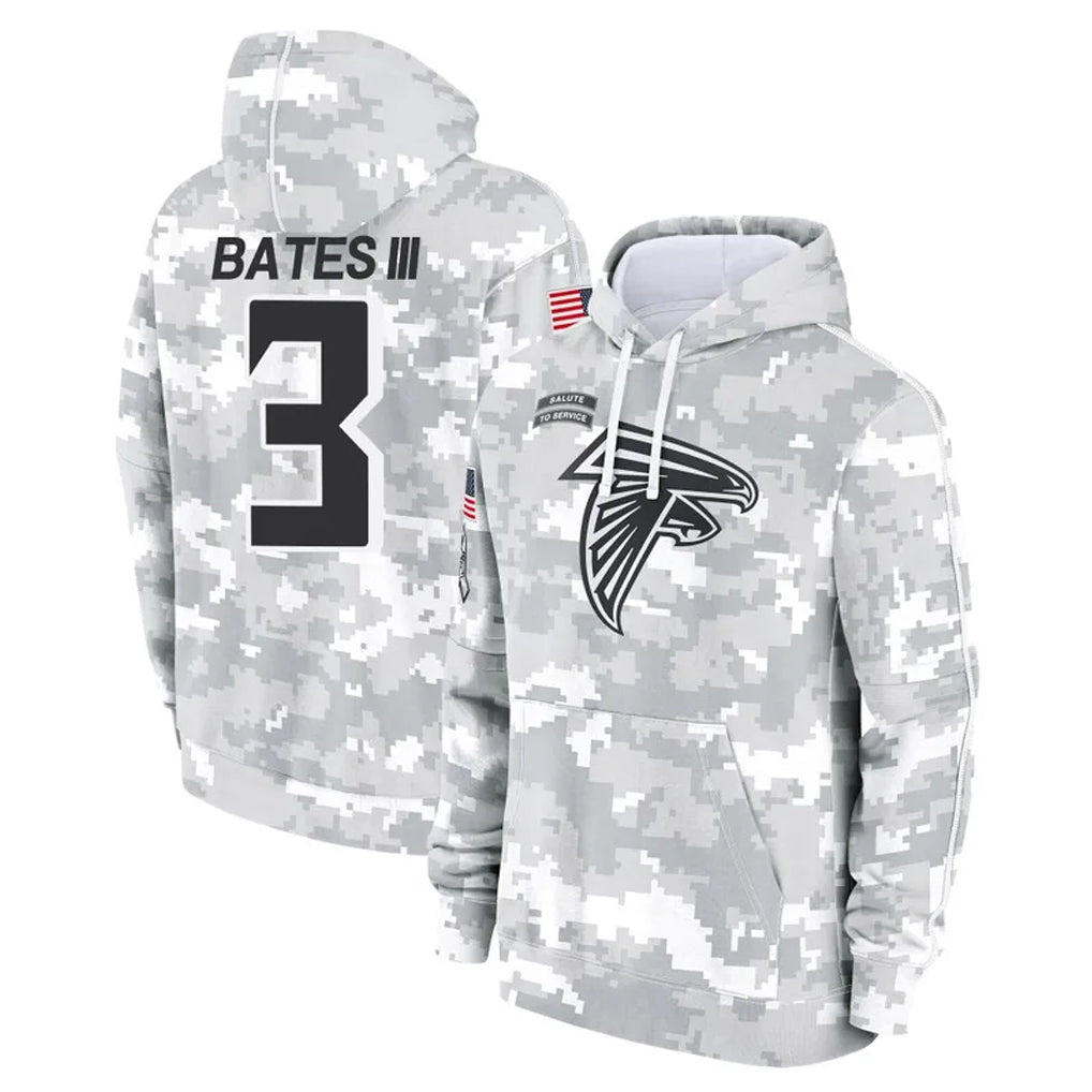 Kooe A.Falcons #3 Jessie Bates III Player Camo Arctic Salute to Service Hoodies Limited Stitched Jerseys